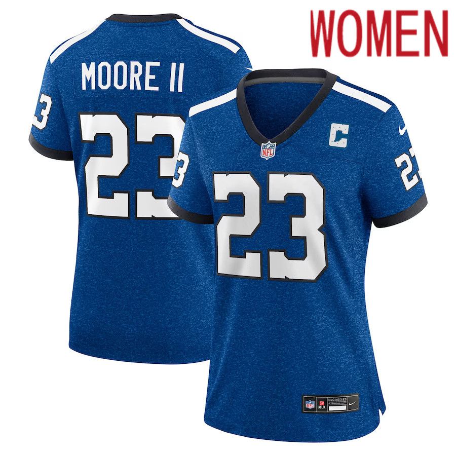 Women Indianapolis Colts 23 Kenny Moore II Nike Royal Indiana Nights Alternate Game NFL Jersey